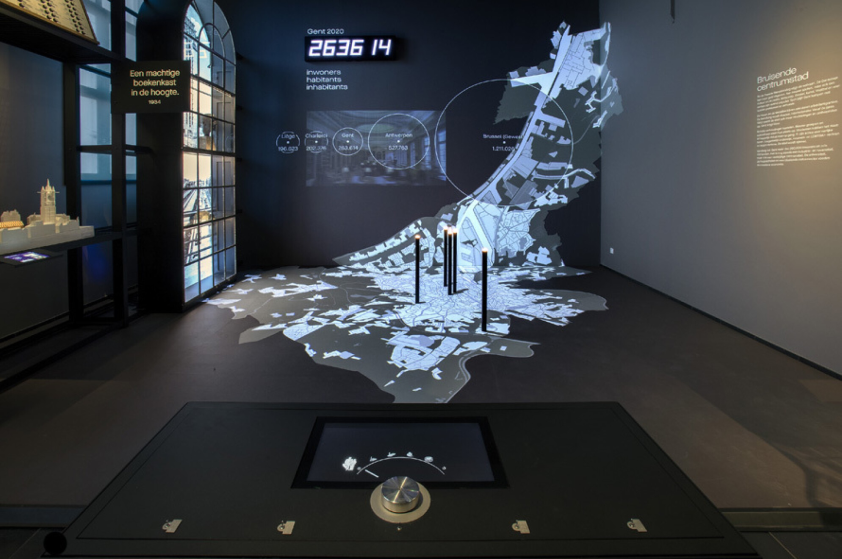Projectie van de stad Gent